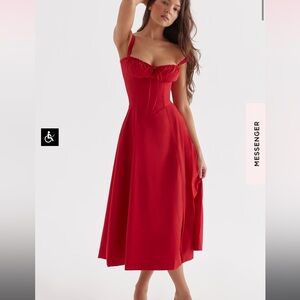 House of CB Carmen Dress in Red - Medium